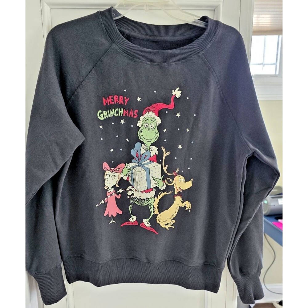 WOMEN'S The Grinch Who Stole Christmas Max Cotton Blend Sweatshirt M